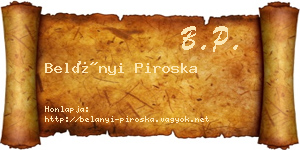 Belányi Piroska névjegykártya