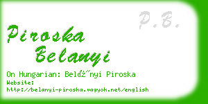 piroska belanyi business card